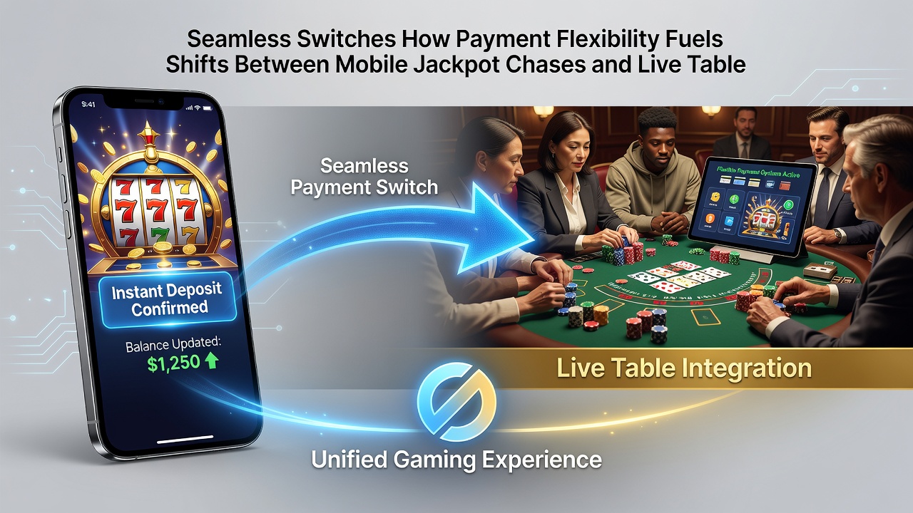 Darstellung von Zahlungsflüssen zwischen mobilen Slots und Live-Tischen