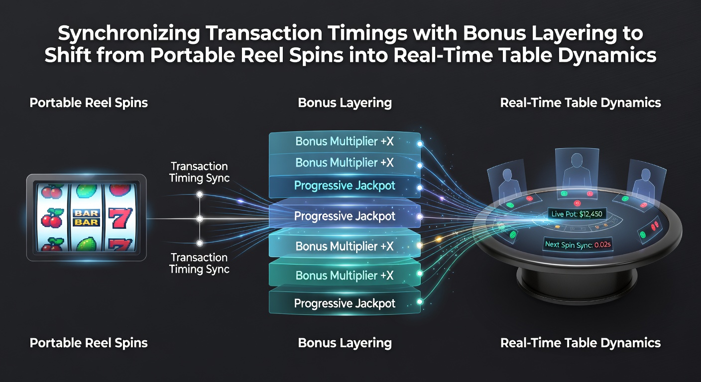 Illustration der Synchronisation von Transaktionszeiten und Bonus-Schichten beim Übergang von mobilen Slots zu Live-Tischen